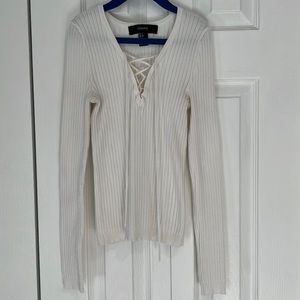 White Cross Long-Sleeve Top